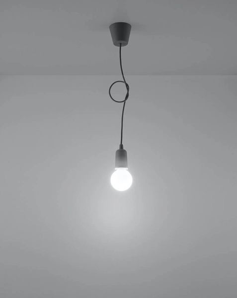 LAMPA wisząca SL.0575 industrialna OPRAWKA na żarówkę ZWIS przewód kabel szary