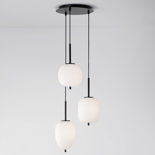 Kaskada lampa wisząca Marc LE42724 3-płomienna jadalniana czarna biała
