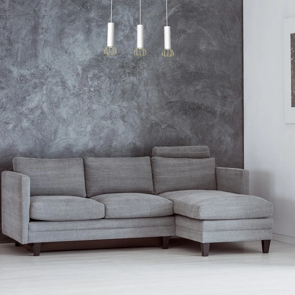 Jadalniana lampa wisząca Dante metalowe tuby białe złote