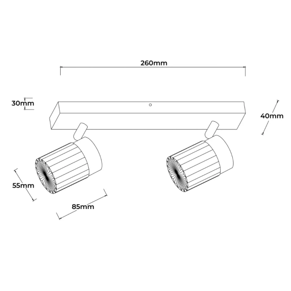 Kryształowa sufitowa lampa Erovia LP-5923/2WS GD LED 10W CCT złoty