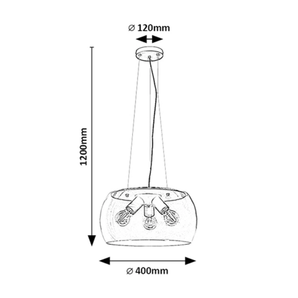 Wisząca lampa Ursula 3190 Rabalux szklana nad stół przezroczysta czarna