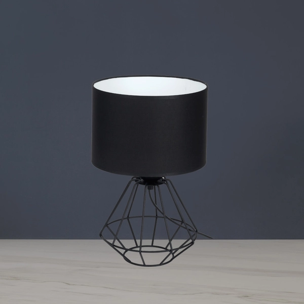 Abażurowa LAMPA stołowa COLIN MLP4792 Milagro druciana LAMPKA metalowa klatka stojąca czarna