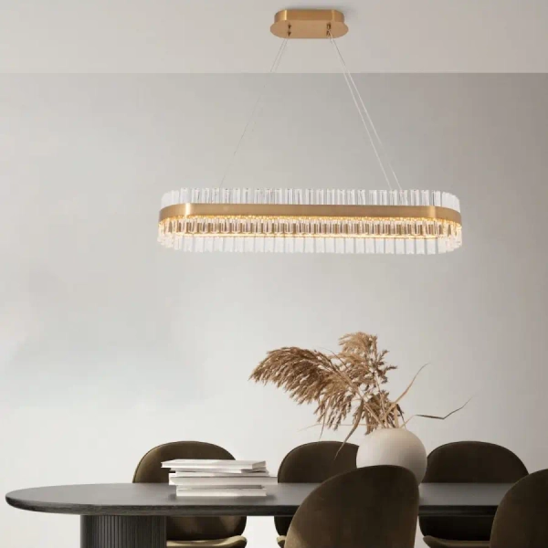 Lampa wisząca kryształowa 22041 LED 68W 3000K nad stół crystals złoty