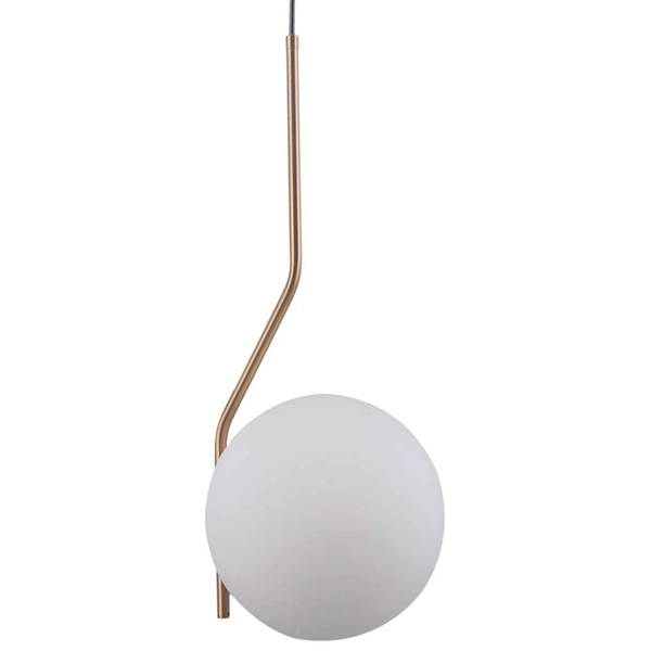 Wisząca LAMPA loftowa CARIMI PND-3300-1-HBR  metalowa OPRAWA kula ZWIS szklany mosiądz biały