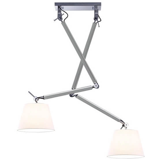 Kierunkowa lampa wisząca Zyta nad stół aluminium biała