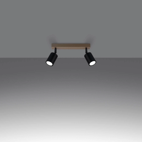 Podwójny plafon Verdo SL.1291 eko tuba drewniana czarna