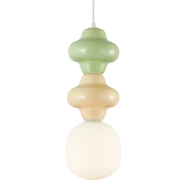 Lampa zwisająca do jadalni Latera PND-94331B-1S-MLTI ceramika żółty zielony