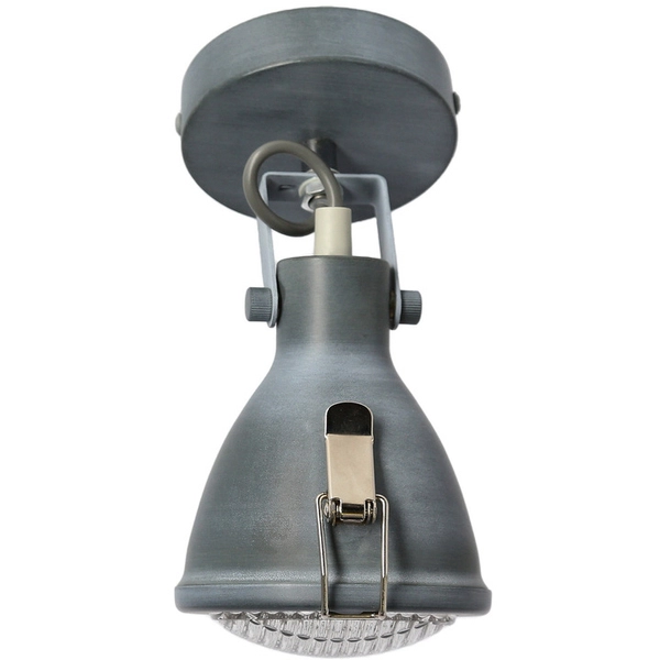 Industrialna lampa kinkiet CRODO 91-71101 reflektorek regulowany szary