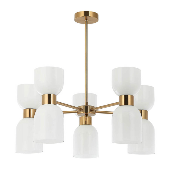 Wielopunktowa lampa wisząca Monza PND-57602-5-BRO Italux biały mosiądz