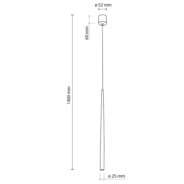 Lampa zwisowa Piano 10108 sopel tubka rurki do jadalni brązowa