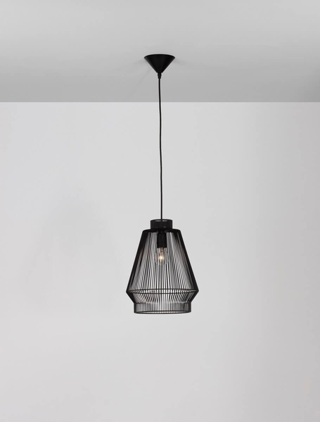 Druciana lampa wisząca GUAYMAS LE42928 Luces Exclusivas loftowa czarna