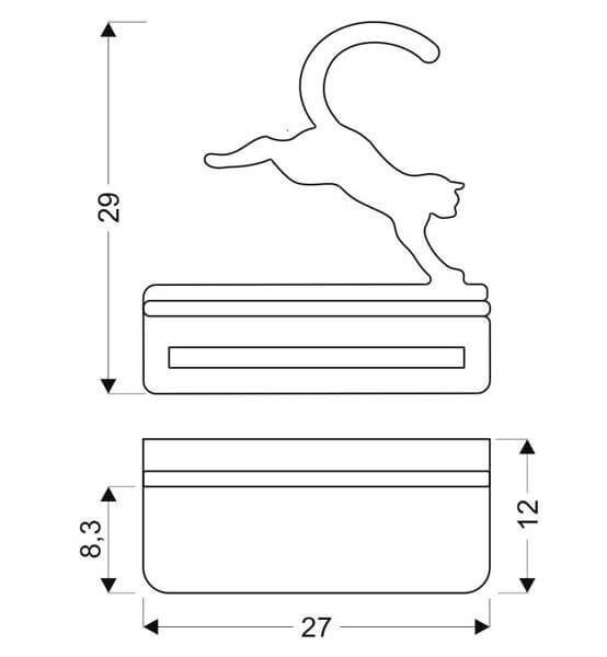 Ścienna lampa CAT 21-75635 dekoracyjna półka LED 5W 4000K kot czarny drewno