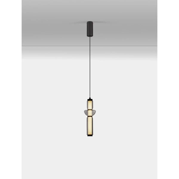 Szklana lampa wisząca GLORICA LE45190 LED 13W 3000K szary