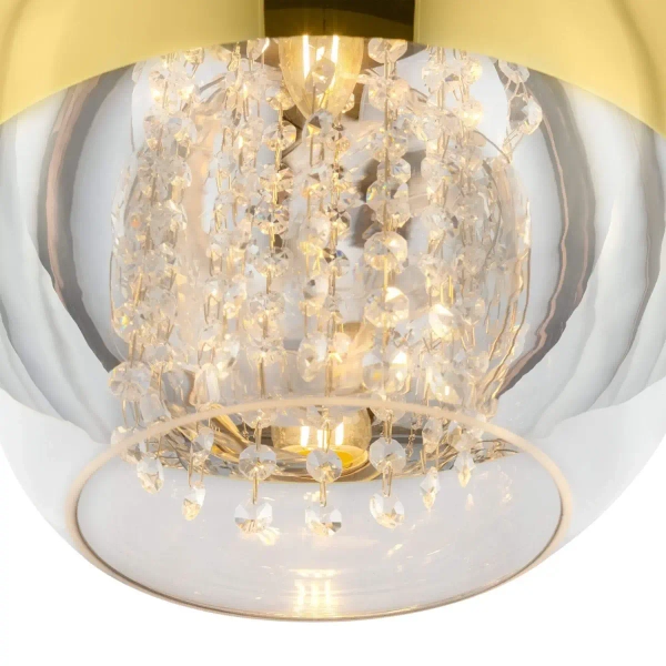 Pojedyncza lampa wisząca Fermi P140-PL-170-1-G crystals złota