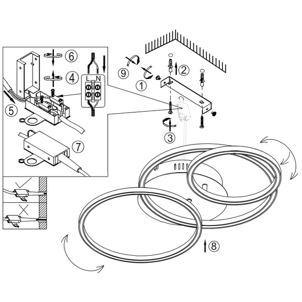 LAMPA sufitowa KENDY 67233-30N Globo metalowa OPRAWA pierścienie LED 30W 3000K rings nikiel