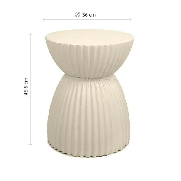 Beżowy stolik kawowy TURNO MM001501100322 z tworzywa do sypialni 36cm