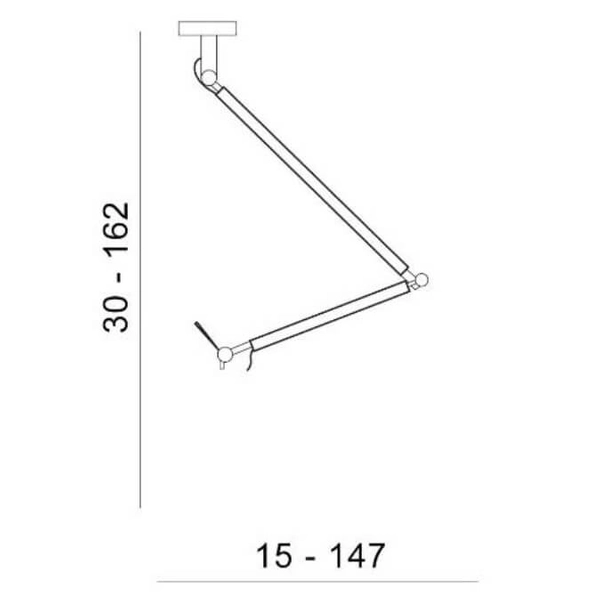 Salonowa lampa wisząca zestaw Zyta AZ4192+AZ2602 na wysięgniku biała czarna