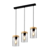 Lampa wisząca Wels 33-22004 szklana przydymiony drewniany czarny