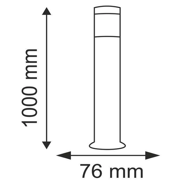 Zewnętrzna LAMPA stojąca OSLO 300959 Polux metalowa OPRAWA ogrodowy SŁUPEK IP44 outdoor szary