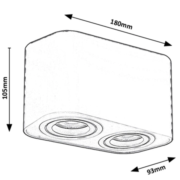 Czarny plafon do przedpokoju Kobald 2053 metalowa lampa natynkowa