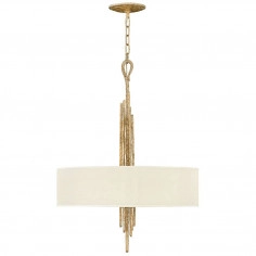 LAMPA wisząca HK-SPYRE6P-CPG Elstead HINKLEY abażurowa OPRAWA okrągła na łańcuchu metalowe pręty złote białe