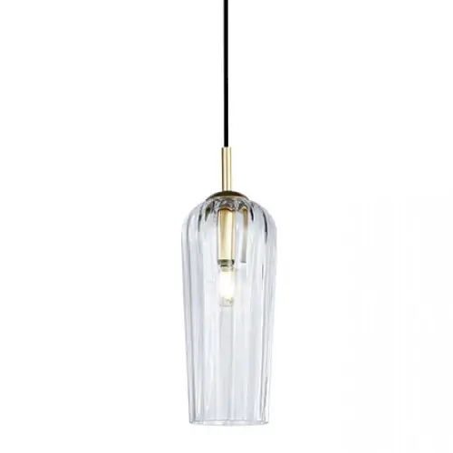Szklana lampa wisząca 22119 do jadalni nad stół przezroczysta złoty