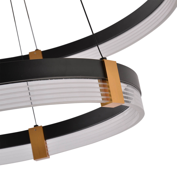 Wisząca lampa Plum LP-0407/2P BK LED 24-32W 3000-6000W metalowa czarna