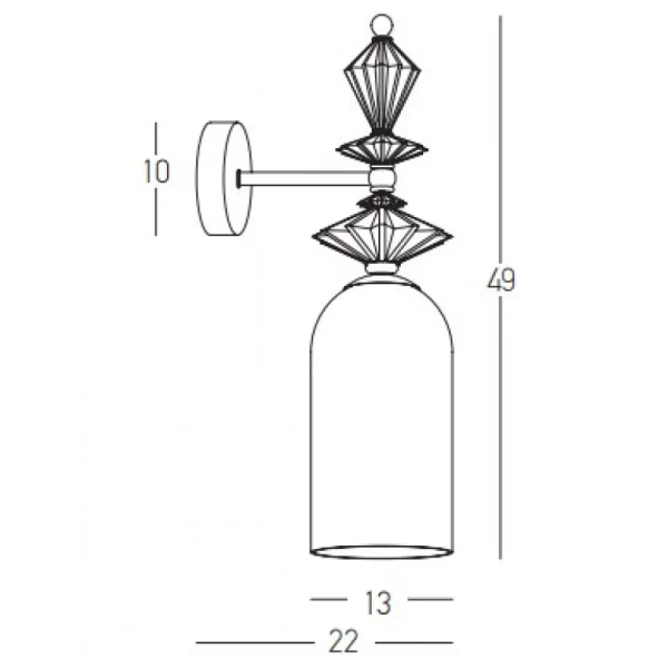 Nowoczesna ścienna lampa 22080 ceramiczna szkło opalowe mosiądz
