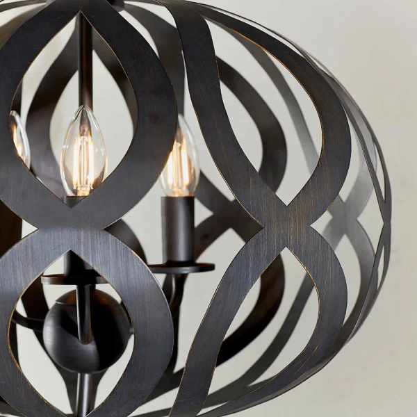 Metalowa wisząca lampa Sirolo 81750 na łańcuchu antyczna brązowa