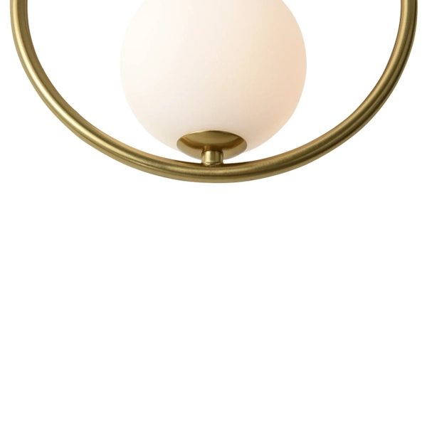 Lampa ścienna pierścień Bolti WL0113 Yaskr szklana kula biały złoty