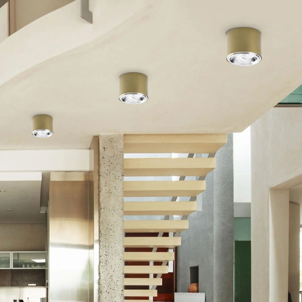 Lampa przysufitowa tuba Moris 3349 TK Lighting okrągła metalowa złota