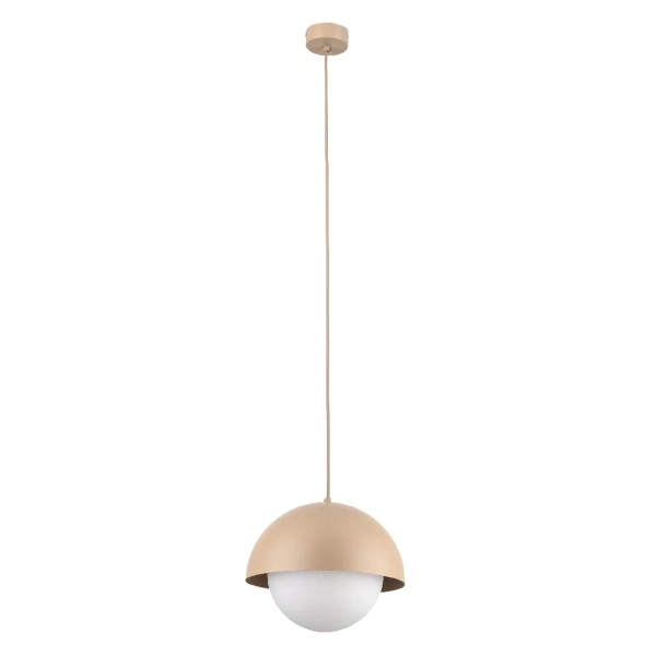 Wisząca lampa do salonu Bono Sabia mleczna kula beżowy