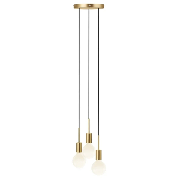 Potrójna wisząca lampa do salonu Paco 2112063035 mosiądz