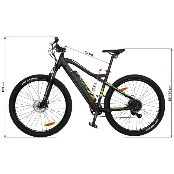 Metalowy rower elektryczny 29" Goldbike 326959 36V 13Ah 250W do 80 km czarny