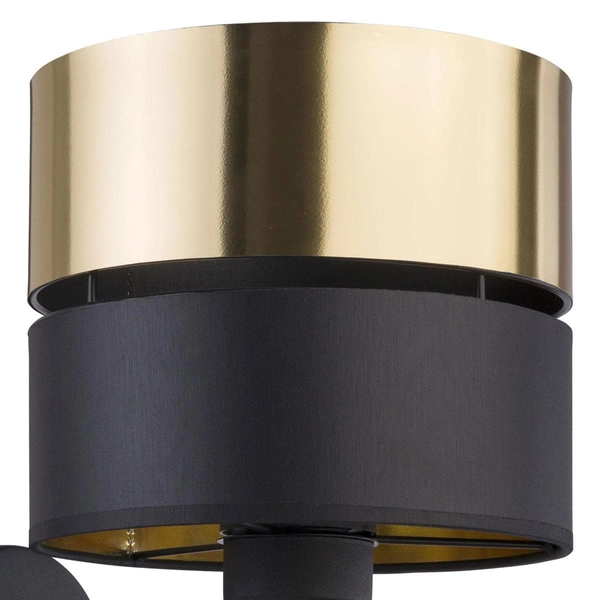 Lampa ścienna glamour Hilton 4344 TK Lighting tkaninowy czarny złoty