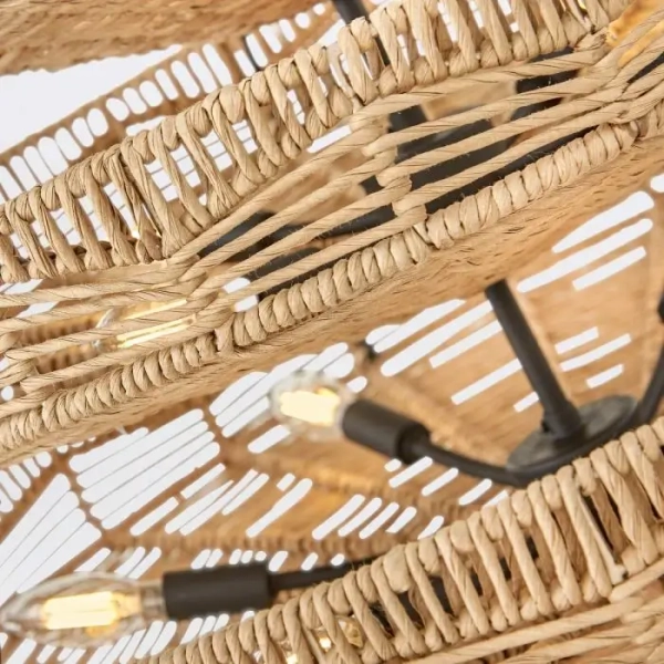 Ekologiczny żyrandol do salonu Ophelia QN-OPHELIA-13P-BK-CAM rattan brązowy