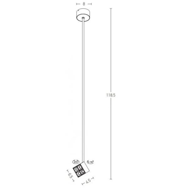 Nowoczesny wisząca lampa 1929 LED 7W 3000K kwadraty czarny biały
