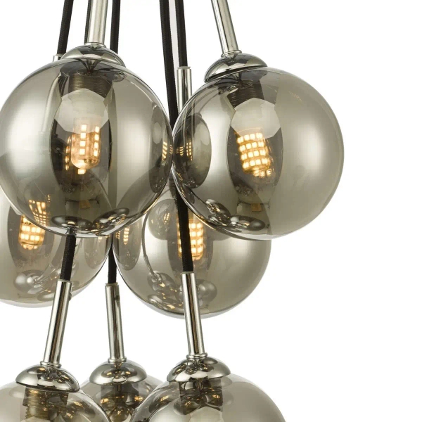 Zwisająca lampa kulista Elpis ELP342-01 bubble przydymione chrom