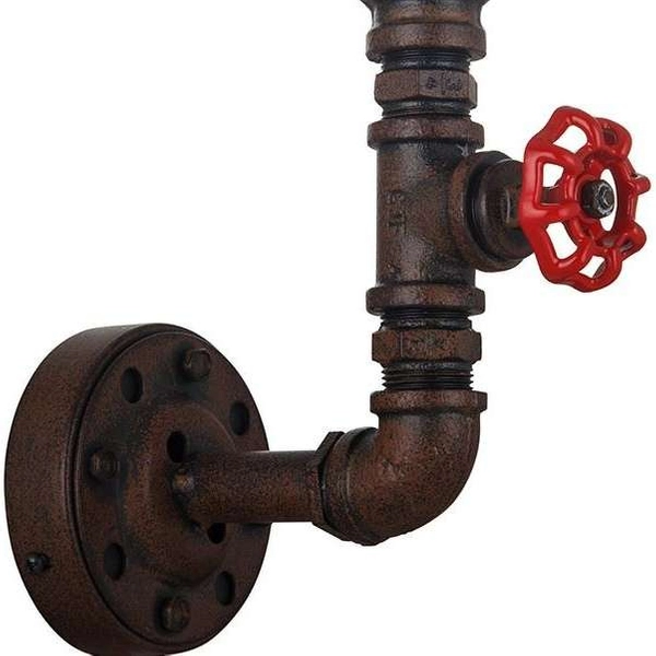 Industrialna LAMPA ścienna MANILA MBM-2846/1A RUST Italux metalowa OPRAWA rura KINKIET zawór kran rdza
