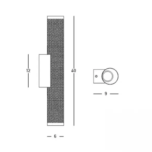 Ażurowa lampa ścienna 23041 LED 11W 3000K tuba pionowa mosiądz