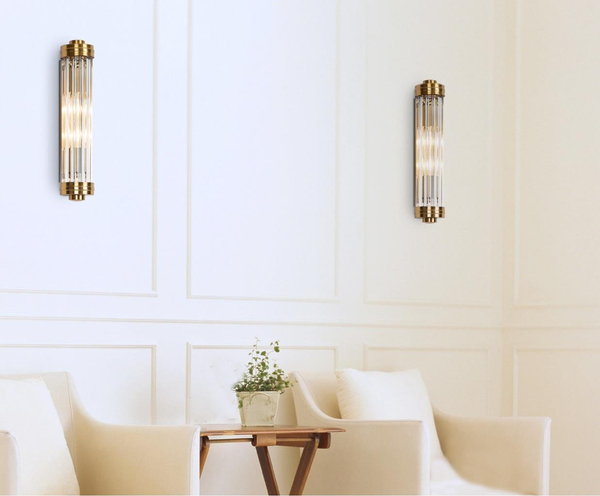 Kinkiet LAMPA ścienna FLORENCE W0240 Maxlight szklana OPRAWA okrągła glamour mosiądz przezroczysta