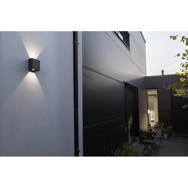 Elewacyjna LAMPA zewnętrzna GEMINI BEAMS 5104005118 Lutec metalowa OPRAWA kinkiet LED 10W 4000K kwadratowy IP54 szary