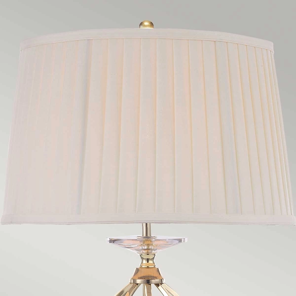 Abażurowa lampka stołowa Aegean AG-TL-POL-BRASS mosiądz kość słoniowa