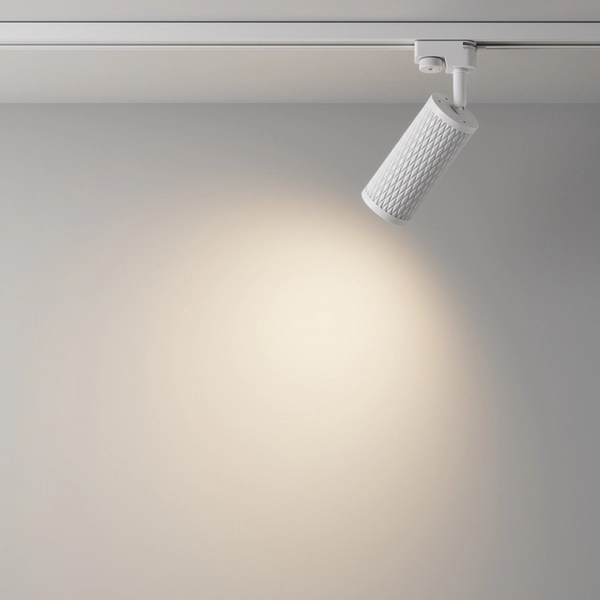 Szynowa 1-fazowa lampa do salonu Focus TR011-1-GU10-W z regulacją biała