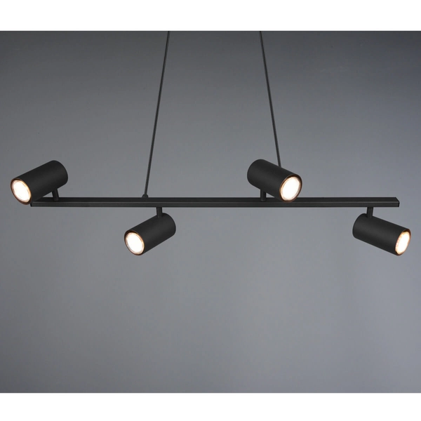 Wisząca lampa loftowa MARLEY 302400432 Trio regulowana tubki czarny