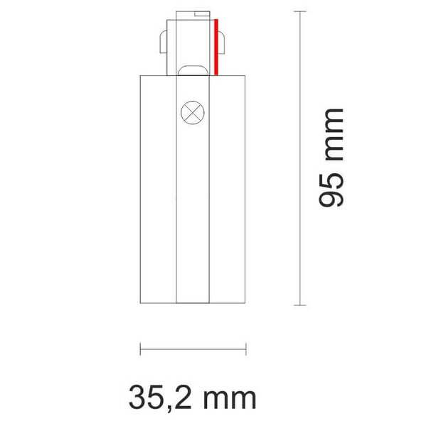 Zasilanie szynoprzewodu uziemienie lewe 8105 Shilo 3-fazowa czarne