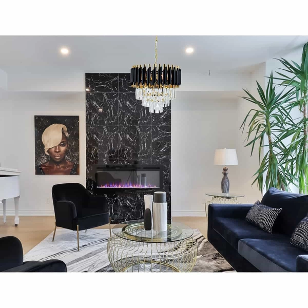 Kryształowy żyrandol pałacowy Toledo 6260/4 TR BL okrągły glamour