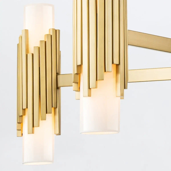 Lampa wisząca glamour Marvele MARVELE10-AB-OPAL tubki mosiądz