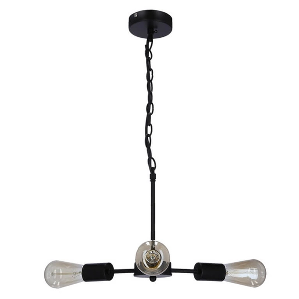 Industrialna lampa wisząca Sparta na łańcuchu czarna