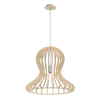 Wisząca lampa sypialniana Octo 5017 drewniana ekologiczny nad stół beżowy